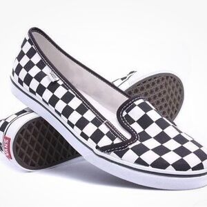 Vintage Womens Vans KVD checkerboard slip ons